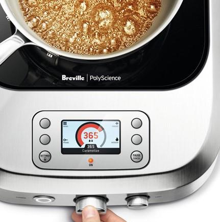 Breville|PolyScience the Control Freak Temperature Controlled Commercial Induction Cooking System &amp; Sous Vide Machine Showing Control Panel Adjustment