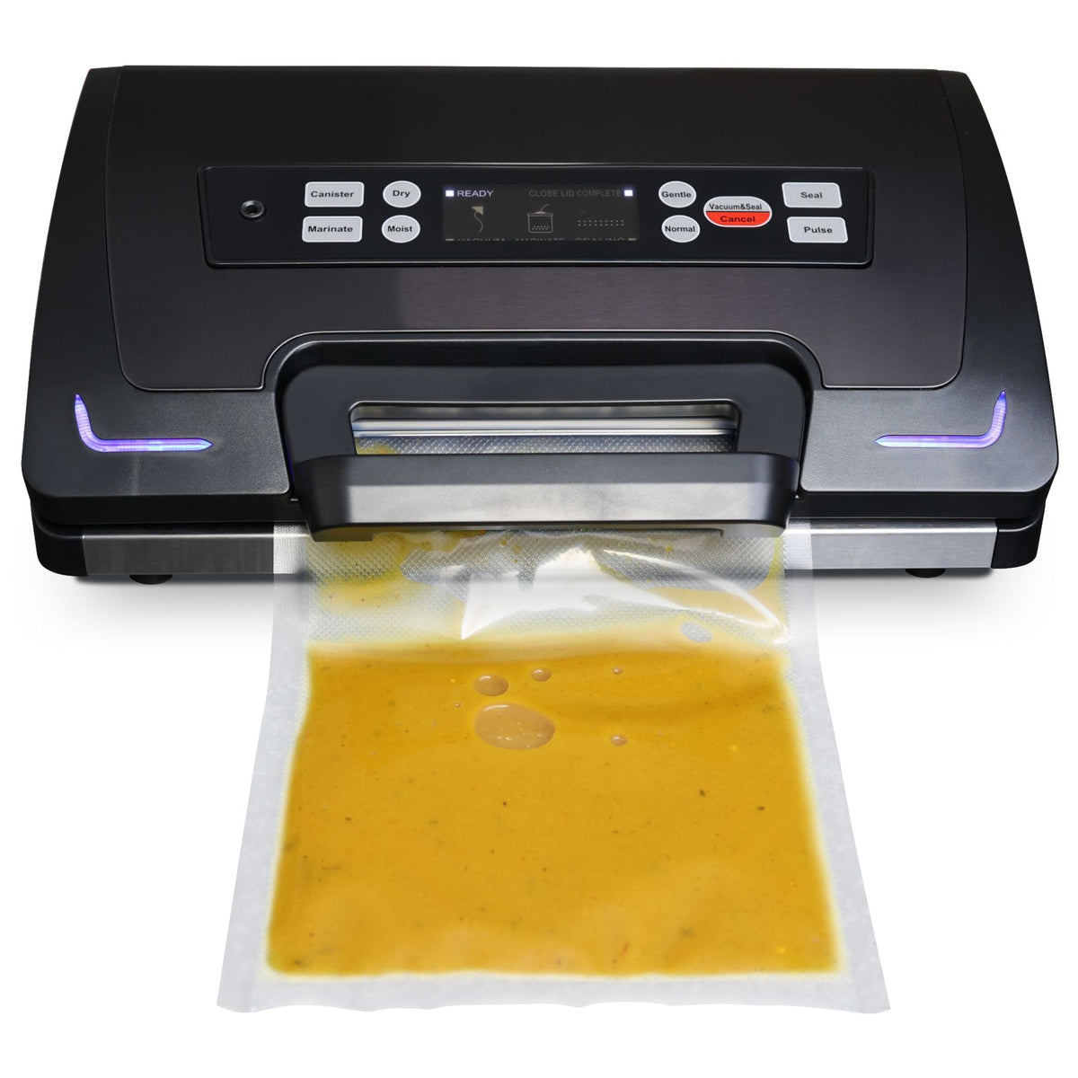 Vacuum Sealer Cryovac Machine Showing vacuum sealed liquid