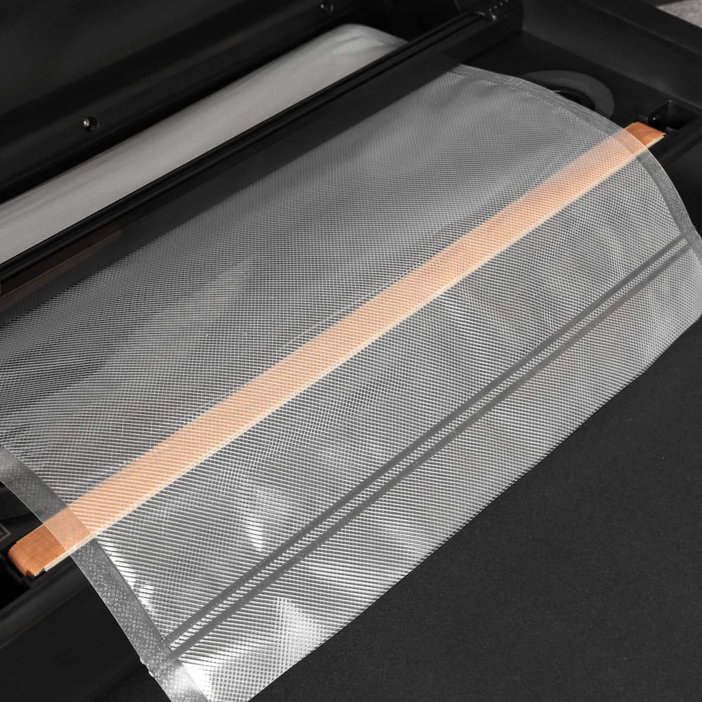 Pro-line Vs-B2 Cordless Vacuum Sealer Cryovac Machine Showing Double Seal over Heat Seal Bar