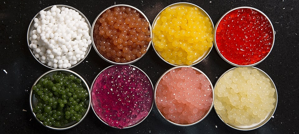 Cedarlane Spherificator with Caviar like pearls disaplyed