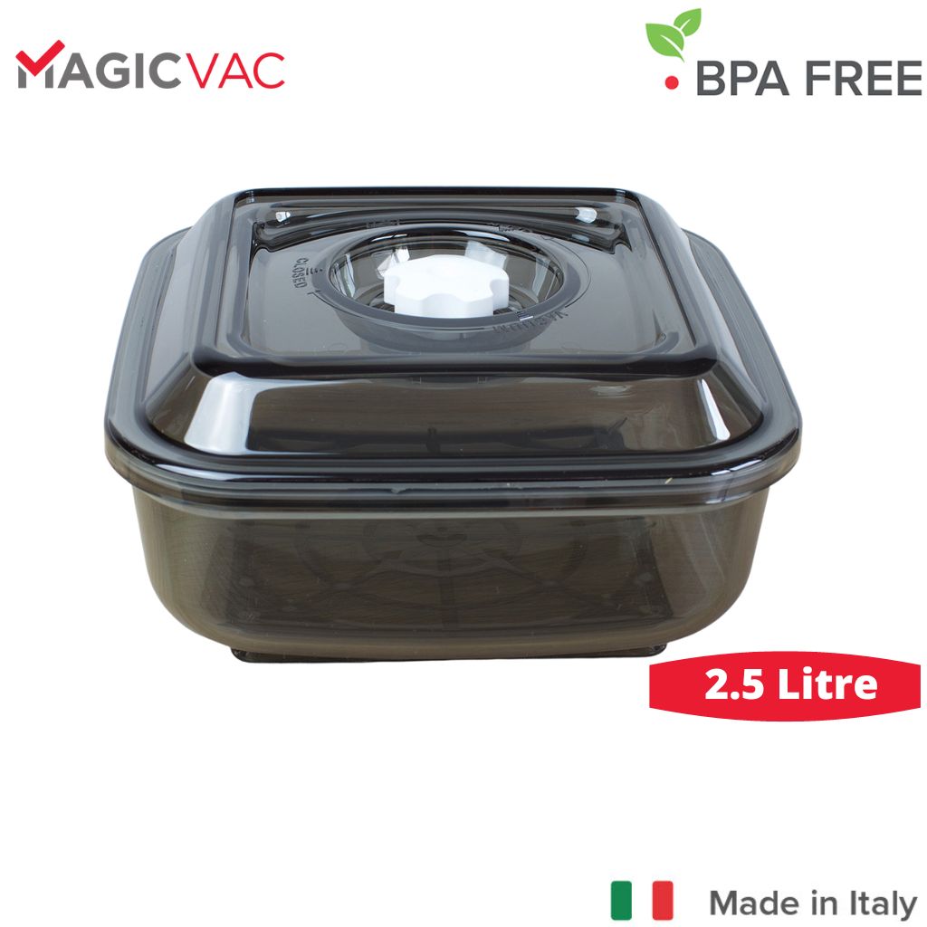 Magic Vac 2.5 Litre Canister Square for Magic Vac Vacuum Sealers Perfect for Marinating