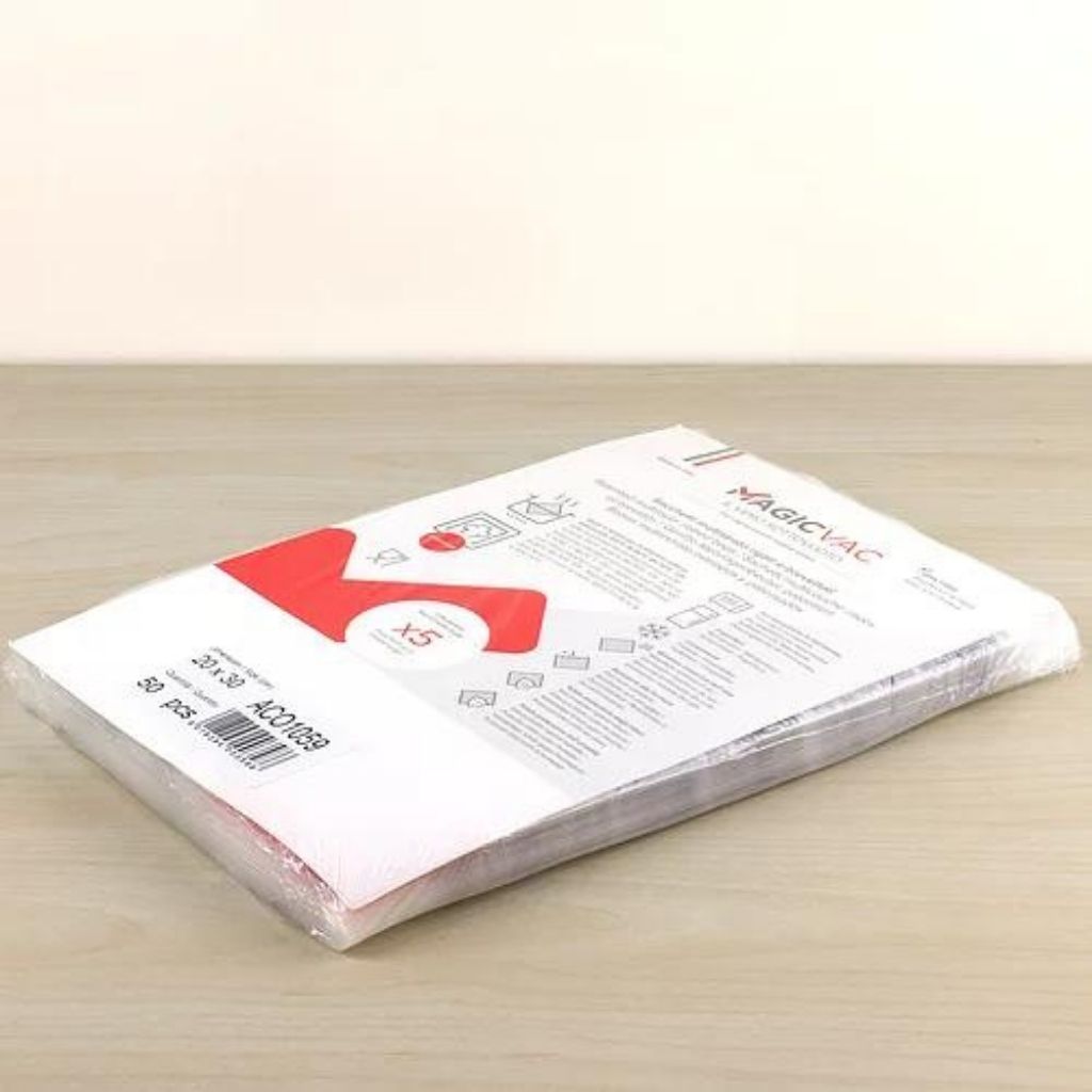 Magic Vac Vacuum Selaer Bags 20cm x 30cm 50 Pack BPA FREE Side On View