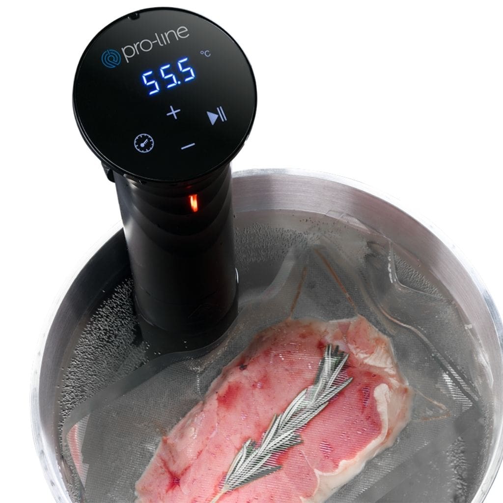 Pro-Line Precision Cooker Sous Vide Machine Immersion Circulator in Pot with Water