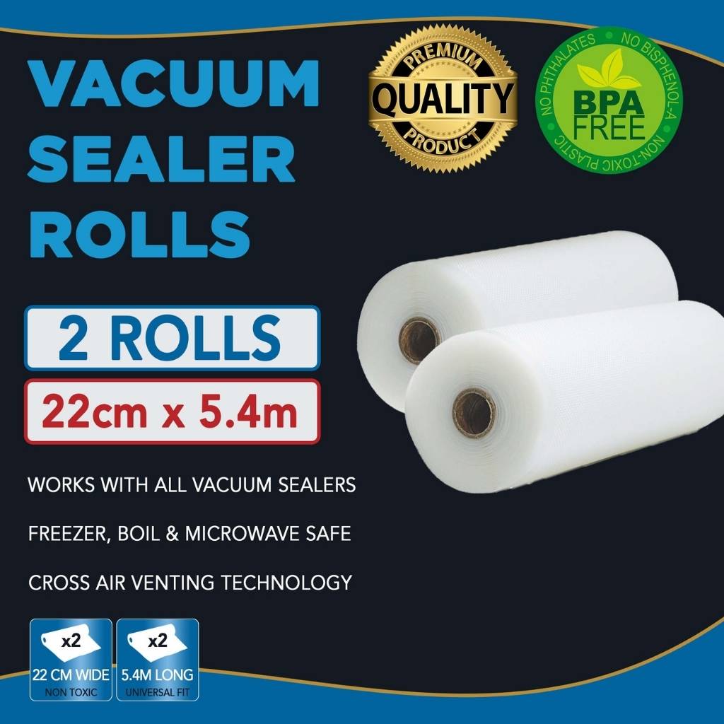 Pro-Line Premium Vacuum Sealer 2 Rolls 22cm wide and 5.4 metres in length 150 microns