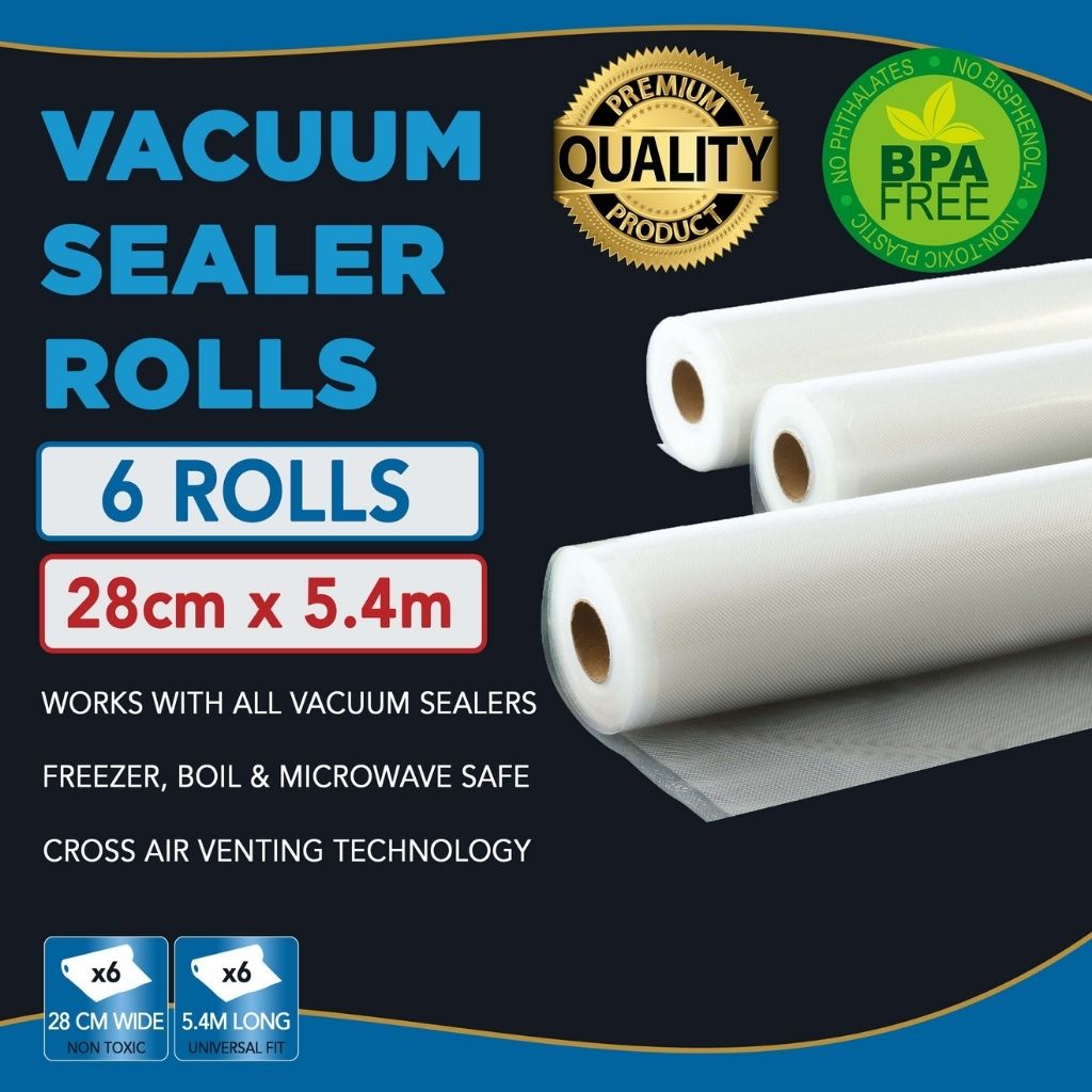Pro-line Premium Vacuum Sealer Bags Cryovac Bags 28cm wide 6 Rolls total for Vacuum Sealers and Cryovac Machines