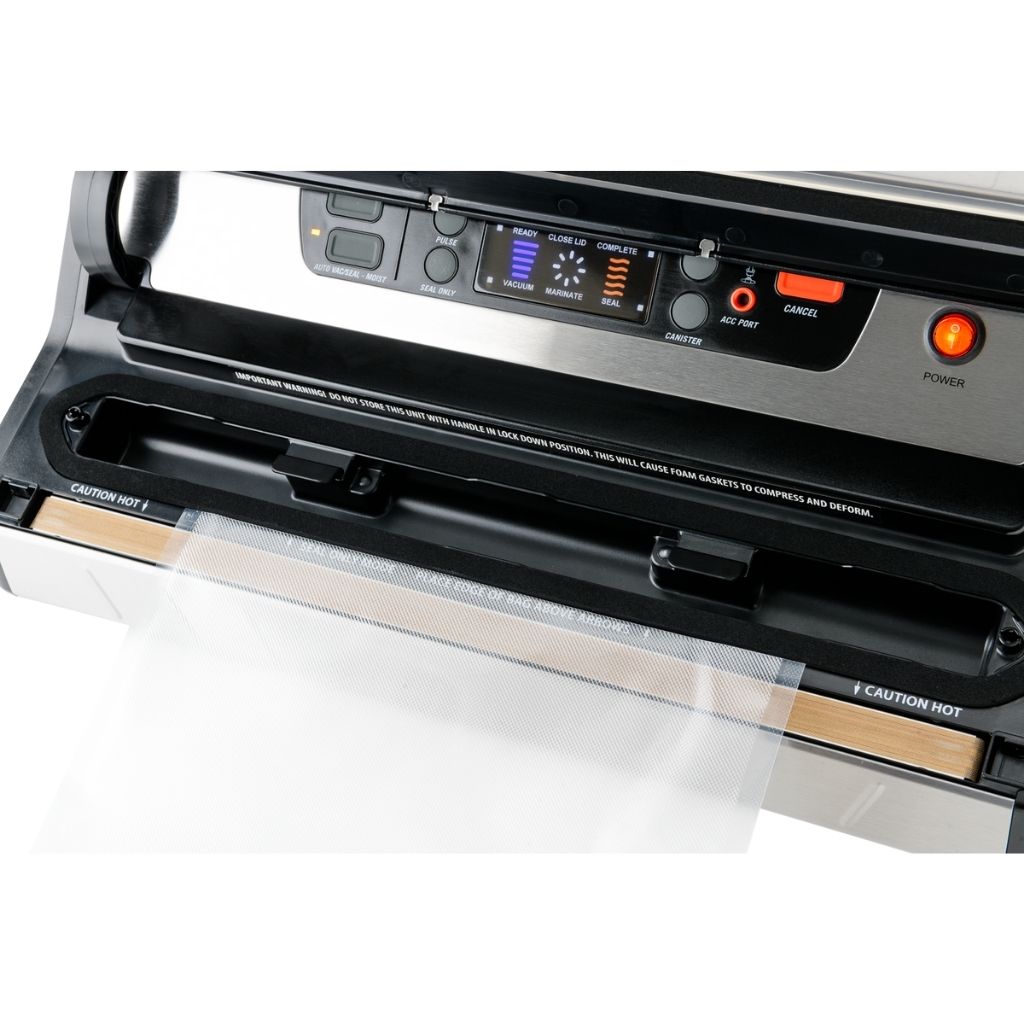 Pro-line Vacuum Sealer Cryovac Machine VS-i40-1 with lid open showing vacuum sealer bag 