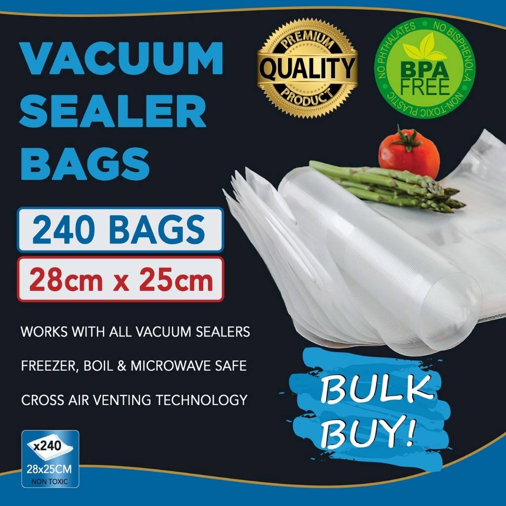 Pro-line premium vacuum sealer bags cryovac bags 28x25cm 240 bags