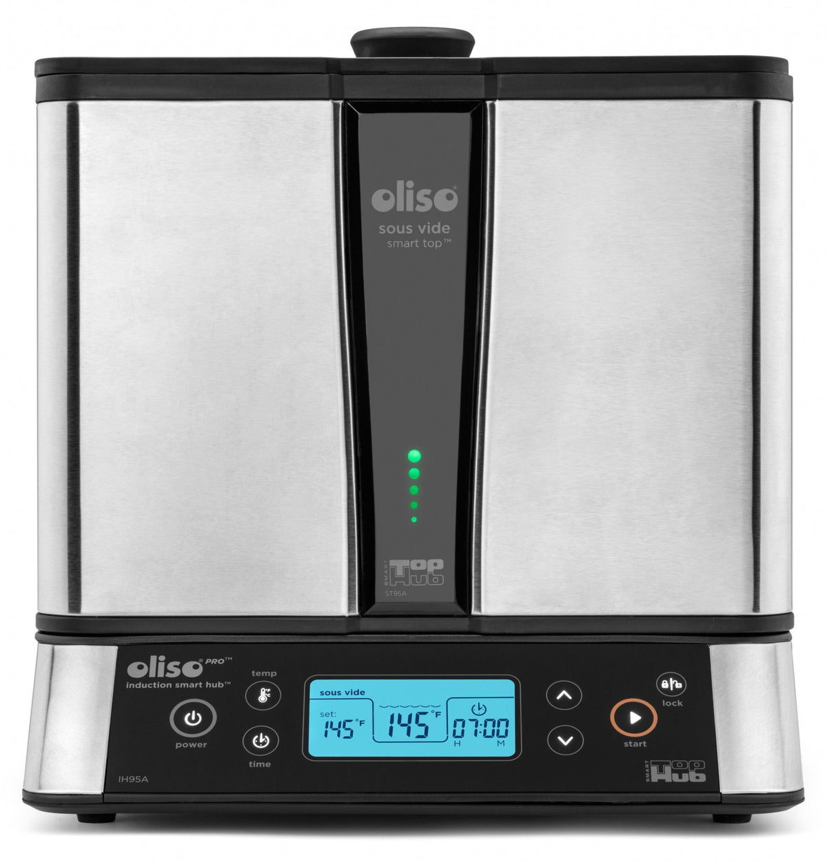 Oliso Sous Vide Smart Hub Induction Cooker with Bonus PolyScience Smoking Gun Sous Vide Machine Oliso Front on View
