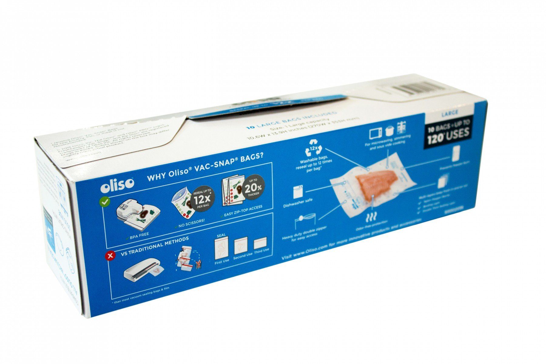 Oliso Vac-Snap Large 10 Pack Bags Vac-Snap Bags Oliso