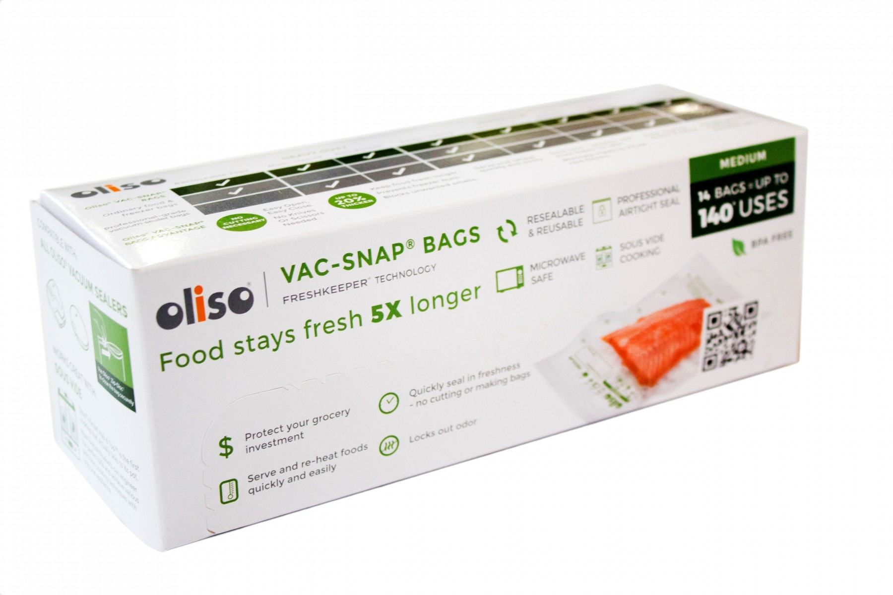 Oliso Vac-Snap Medium 14 Pack Bags Vac-Snap Bags Oliso